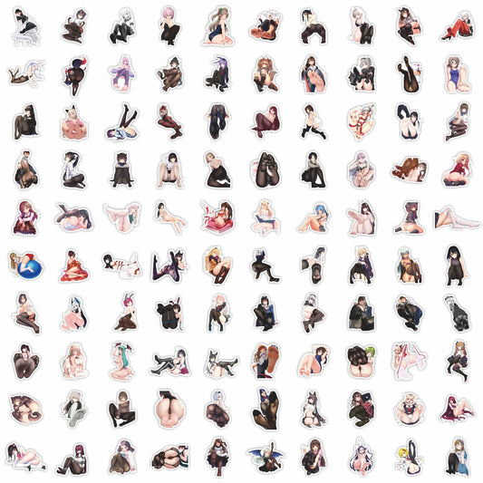 100PCS Anime Sexy Pinup Waifu Sexy Foot Girl Stickers