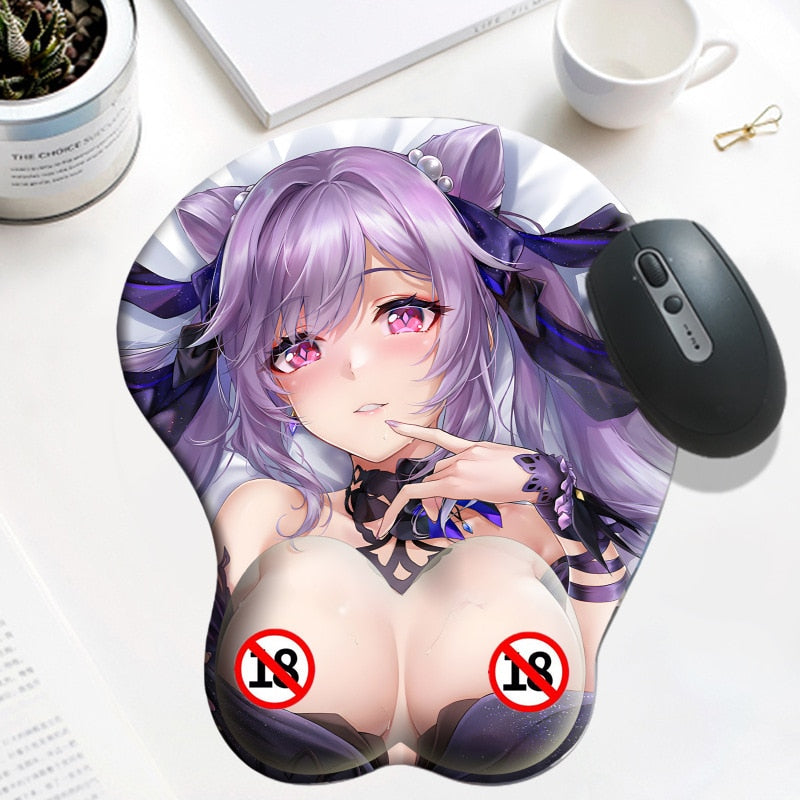 3D Mousepad Boobs Anime Sexy Naked Girl - LOL Genshin Fan Made Merchandise - Nipples Touchable