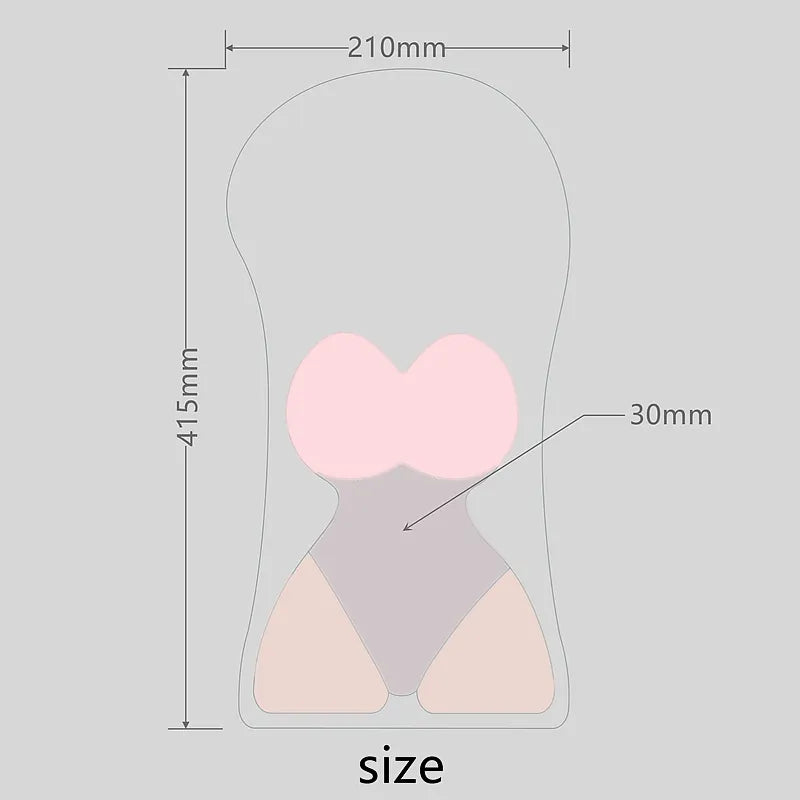 3D Boobs Full Body Mouse Pad Oppai Kujou Genshin - Fan Made Merchandise