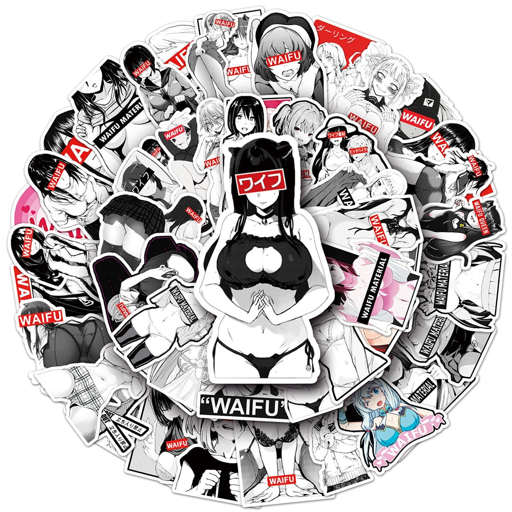 10/30/50PCS Anime Waifu Sexy Stickers Laptop Decal