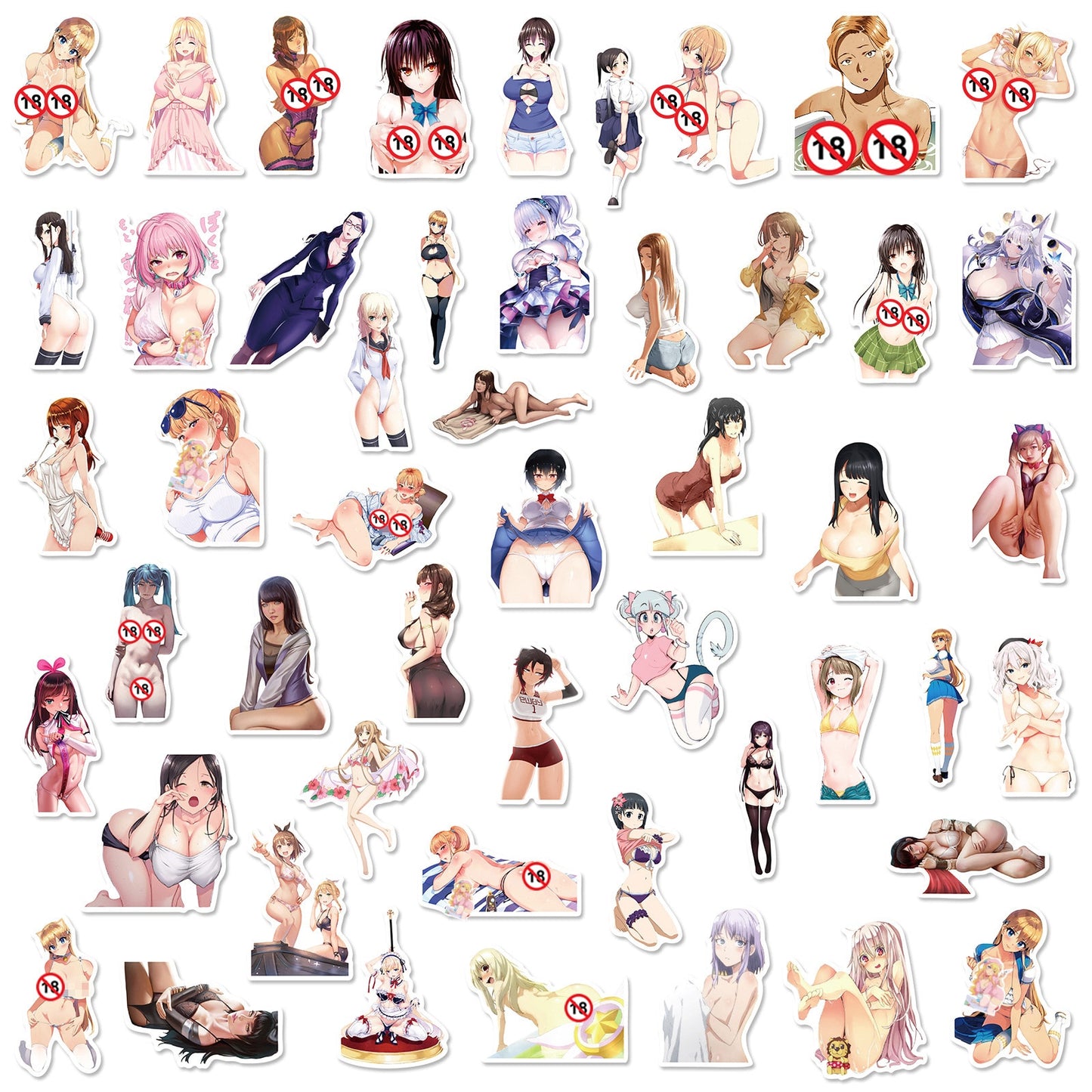 50PCS Stickers Adult Anime Sexy Girls Stickers