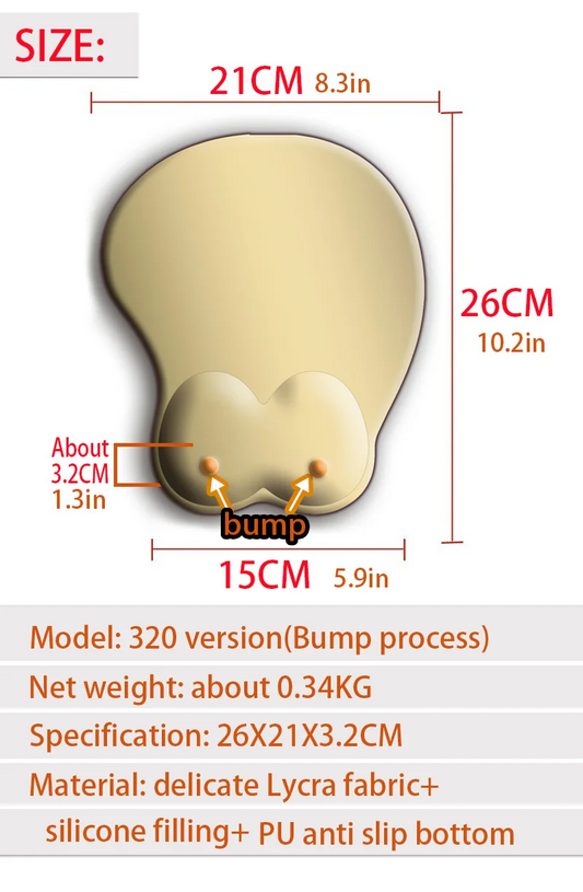 Anime 3D Oppai Mouse Pad Girl - with Nipples 3D