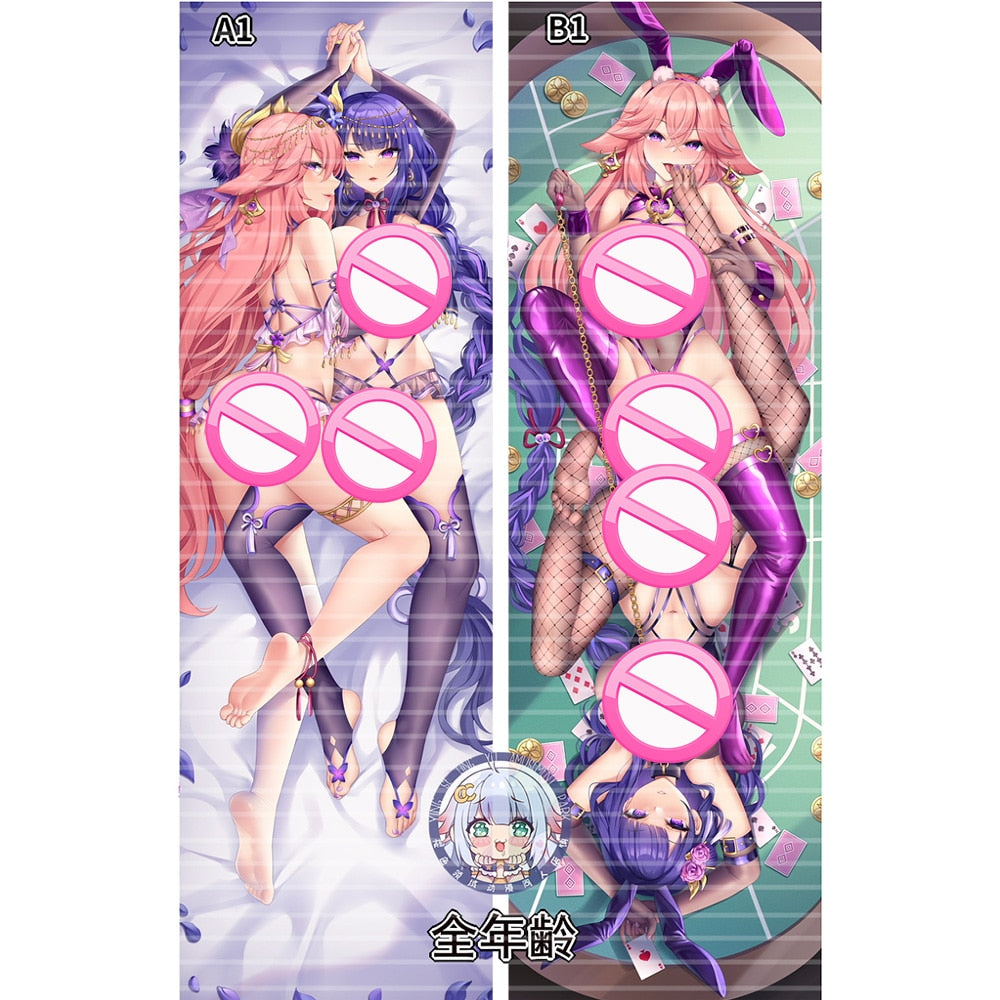 Dakimakura Genshin Impact Raiden Yae Miko Hugging Fan Made Merchandise