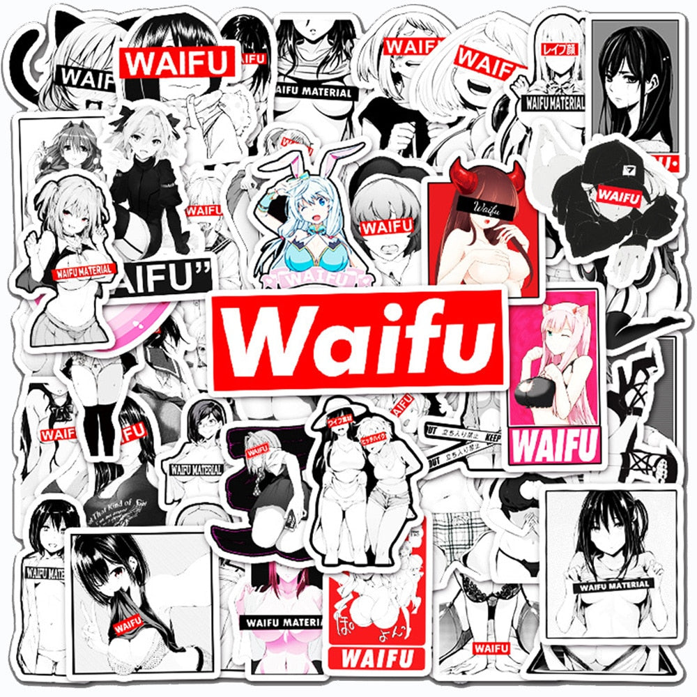 10/30/50PCS Anime Waifu Sexy Stickers Laptop Decal