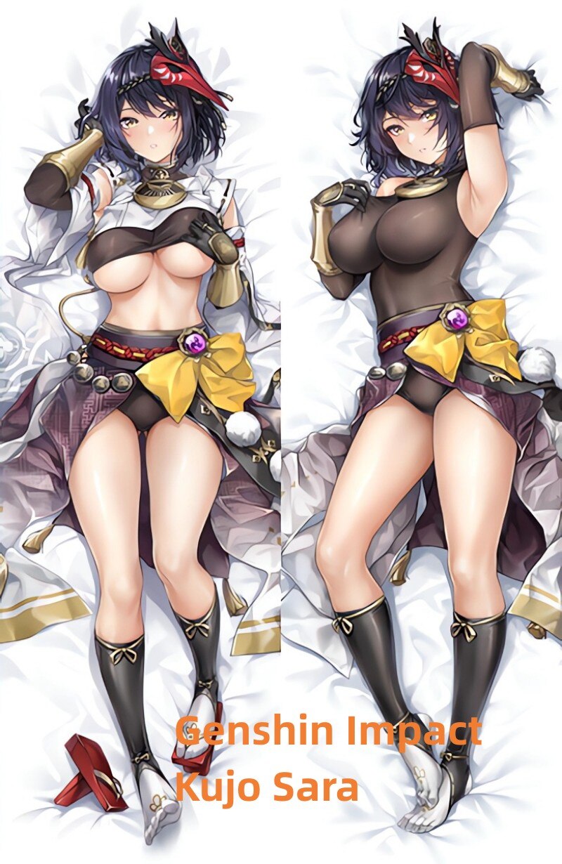 Dakimakura Anime Pillow Case Genshin Impact Kujo Sara Fan Made Merchandise