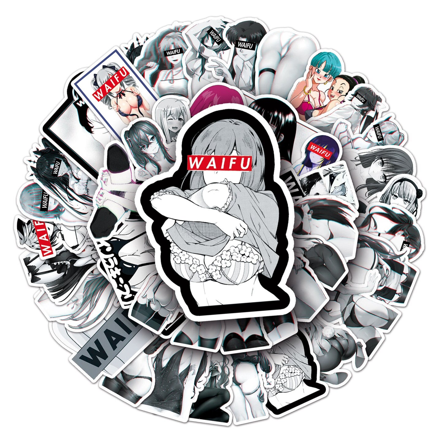 10/30/50Pcs Stickers Anime Sexy Waifu Pinup Girl Bunny