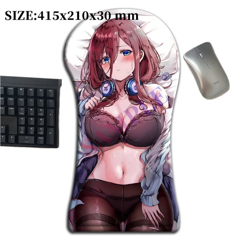 3D Boobs Full Body Mouse Pad Wrist Rest Anime Oppai