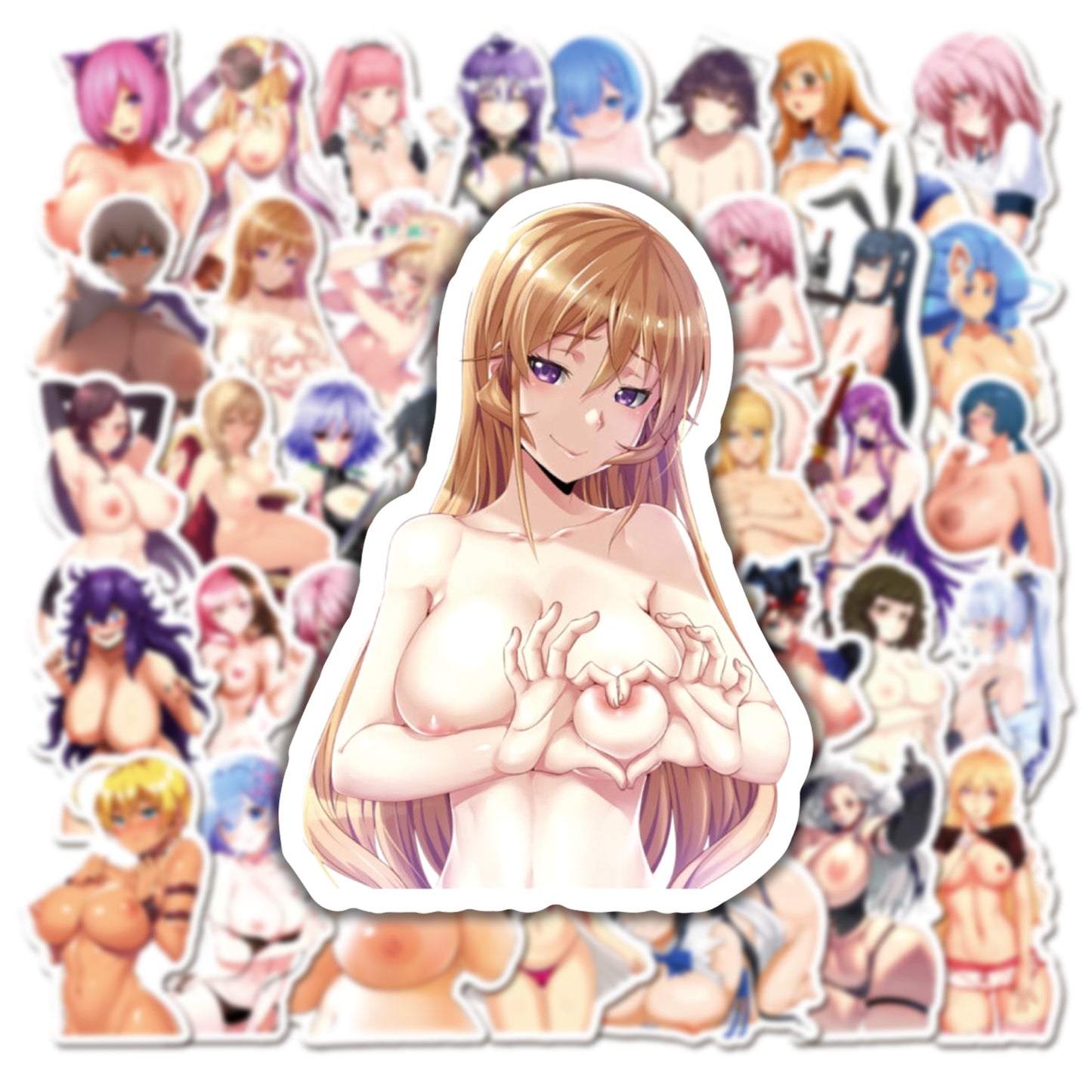 50 pcs - Adult Stickers Naked Girls Anime Hentai Lewd - Waifu Ecchi Manga Sexy