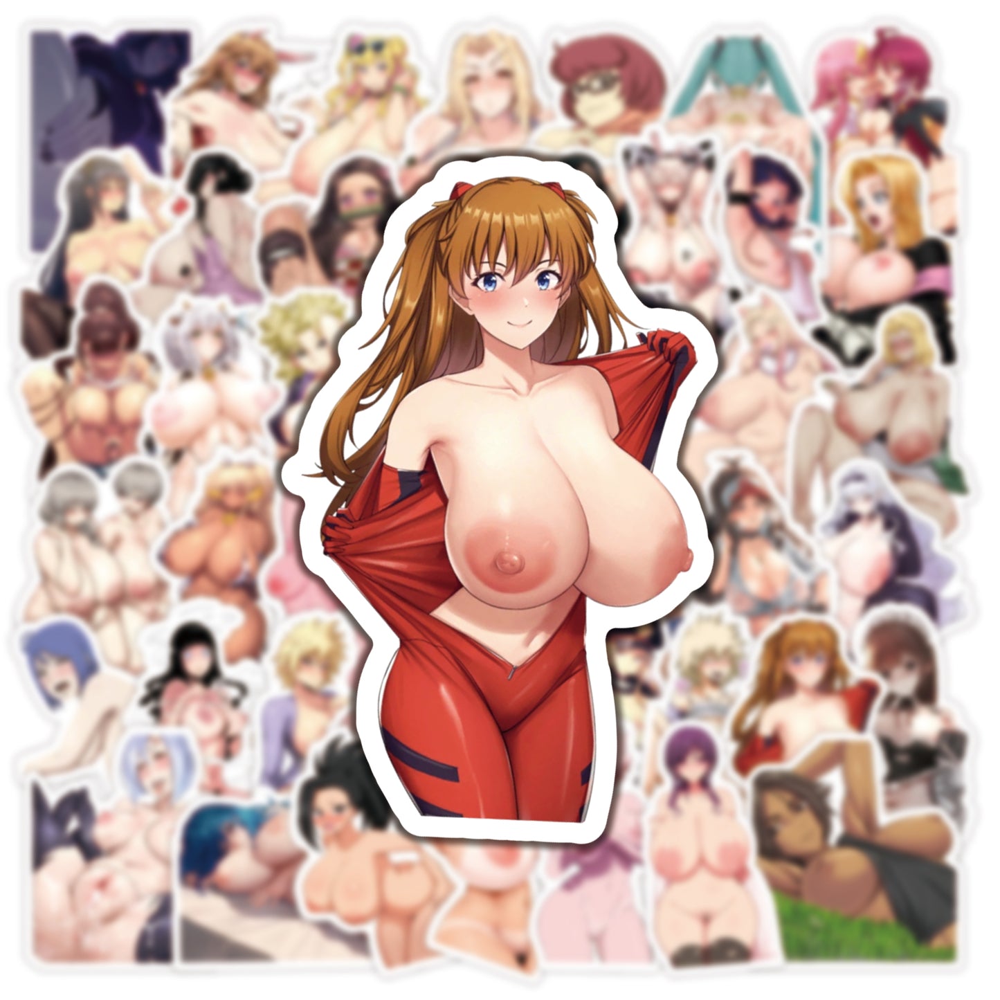 50 pcs - Oppai Stickers Girls Anime - Waifu Ecchi Manga Sexy