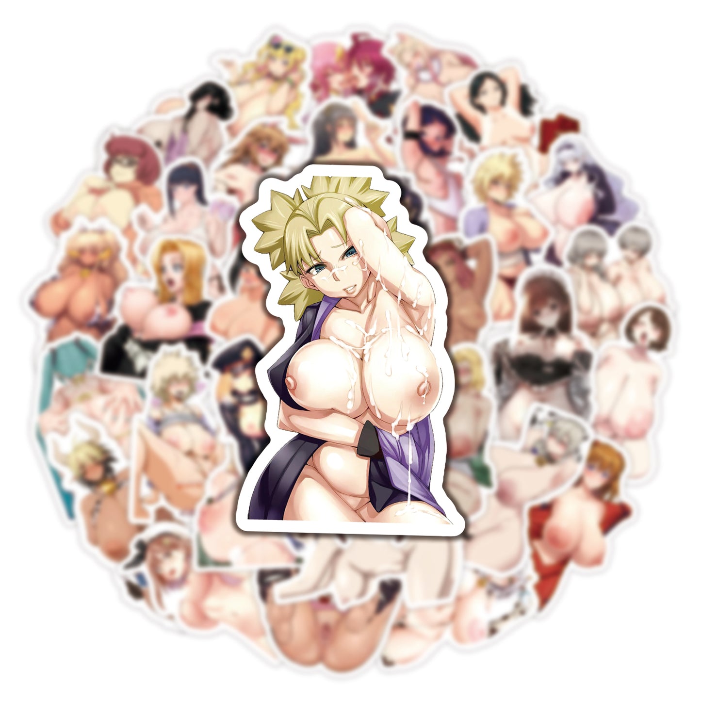 50 pcs - Oppai Stickers Girls Anime - Waifu Ecchi Manga Sexy