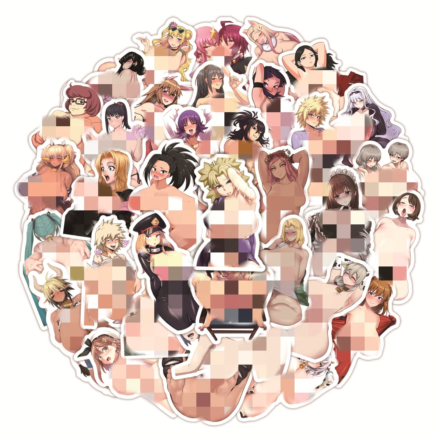 50 pcs - Oppai Stickers Girls Anime - Waifu Ecchi Manga Sexy