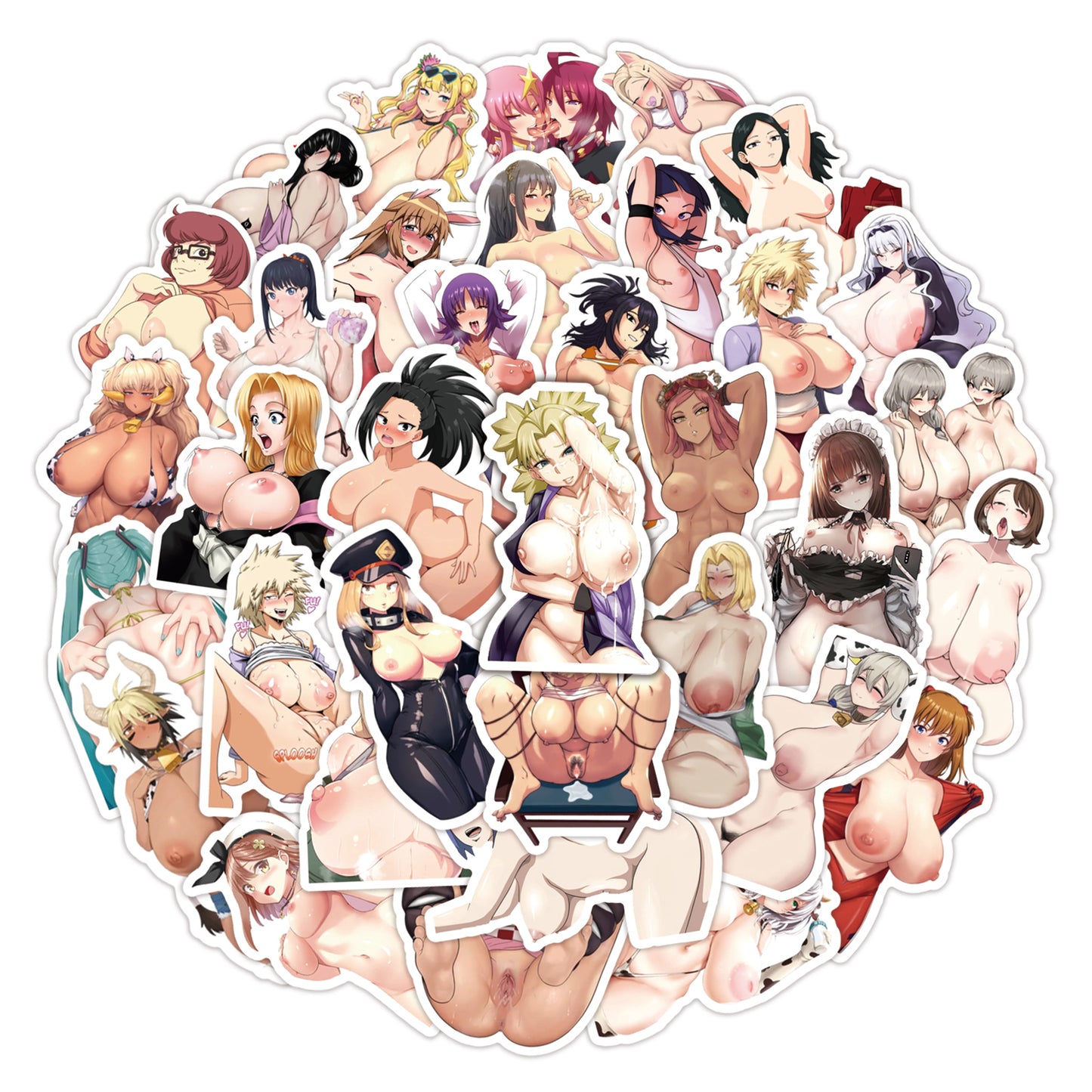 50 pcs - Oppai Stickers Girls Anime - Waifu Ecchi Manga Sexy