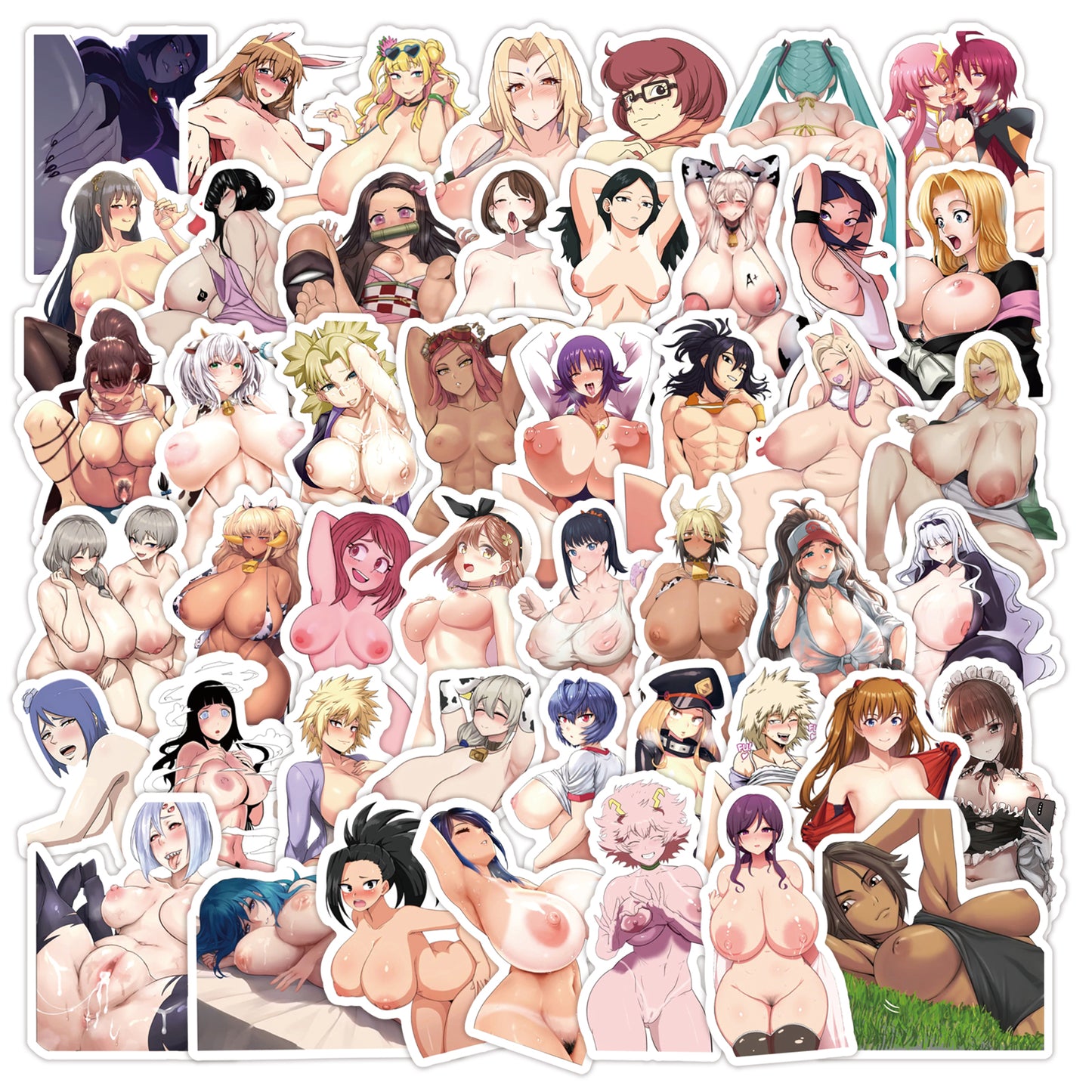 50 pcs - Oppai Stickers Girls Anime - Waifu Ecchi Manga Sexy