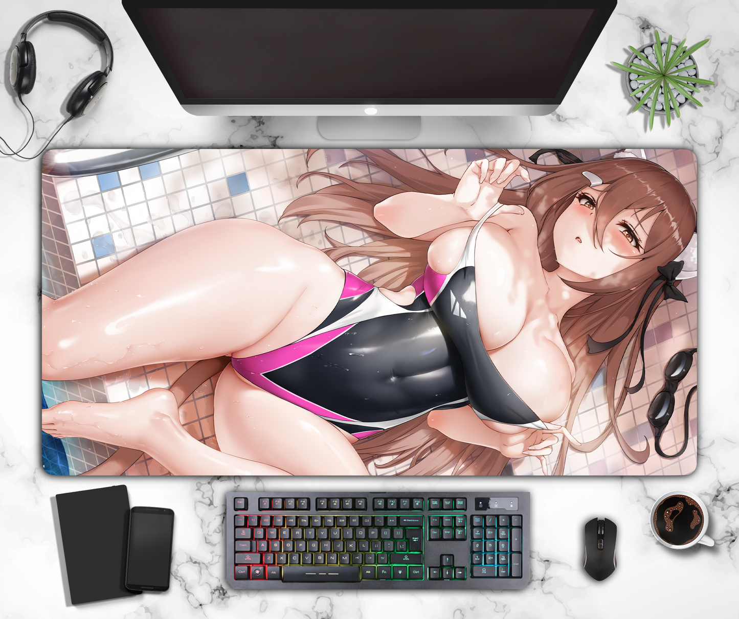 Anime Mouse Pad - Large Desk Mat Manga - Gaming Gift - 2 versions