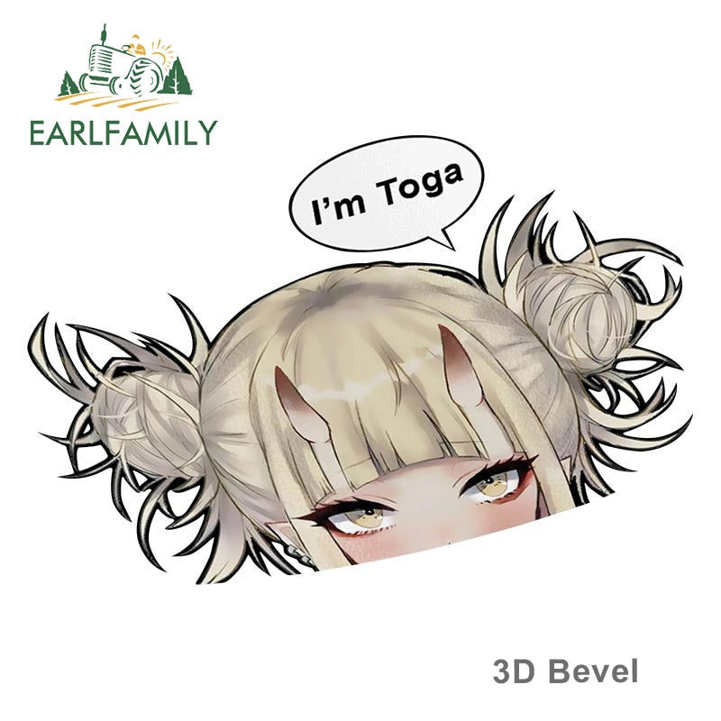 Sticker Anime Peek Peeker - Funny Waifu Stickers - Vinyl Stickers Laptop - Cars Bumper Stickers - 13cm