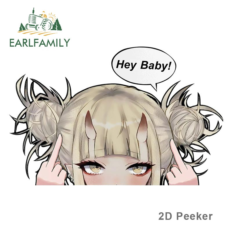 Sticker Anime Peek Peeker - Funny Waifu Stickers - Vinyl Stickers Laptop - Cars Bumper Stickers - 13cm