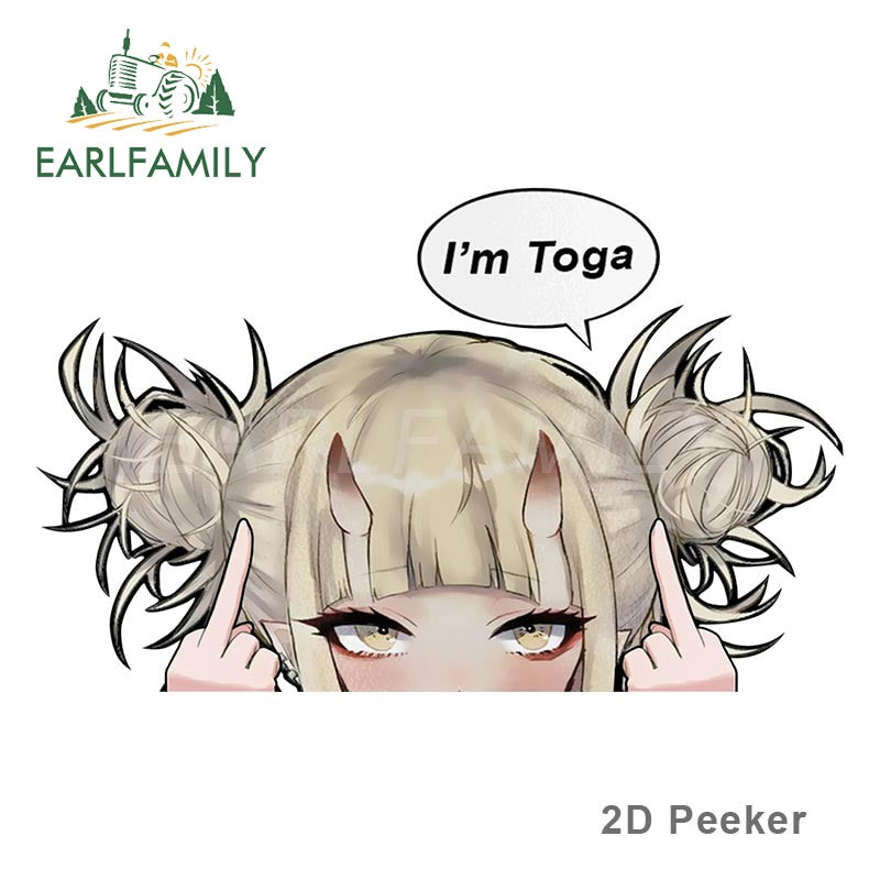 Sticker Anime Peek Peeker - Funny Waifu Stickers - Vinyl Stickers Laptop - Cars Bumper Stickers - 13cm