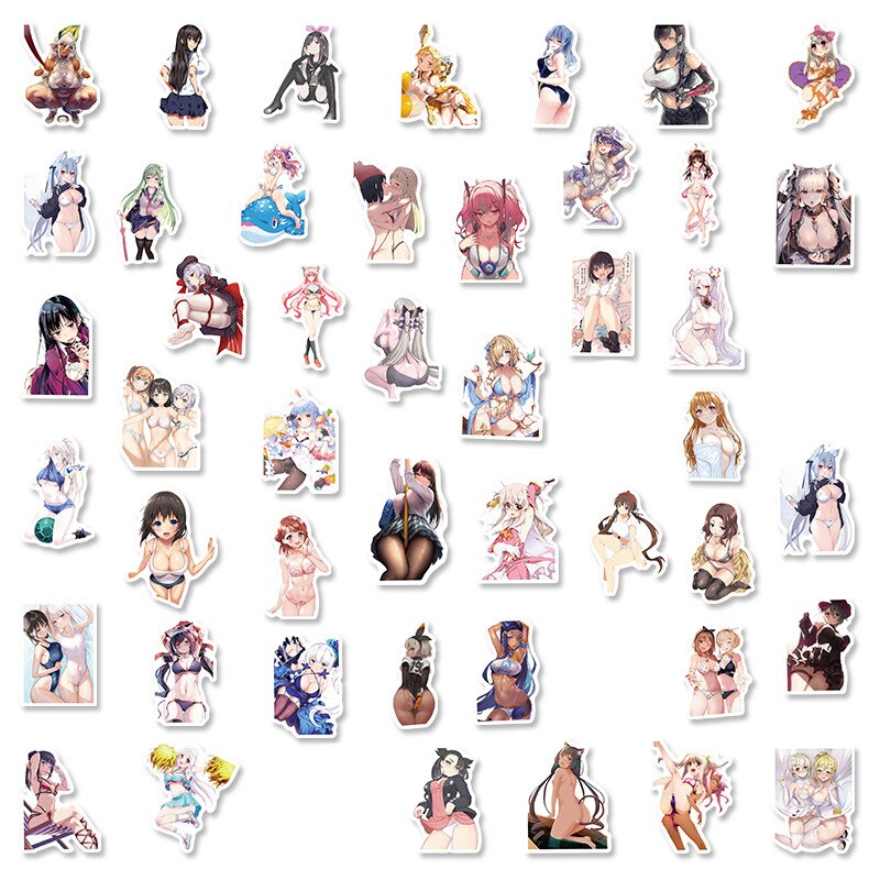 10/30/50PCS Stickers Waifu Sexy Kawaii Anime