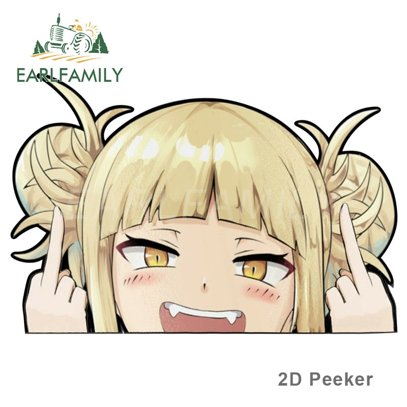 Sticker Anime Peek Peeker - Funny Waifu Stickers - Vinyl Stickers Laptop - Cars Bumper Stickers - 13cm