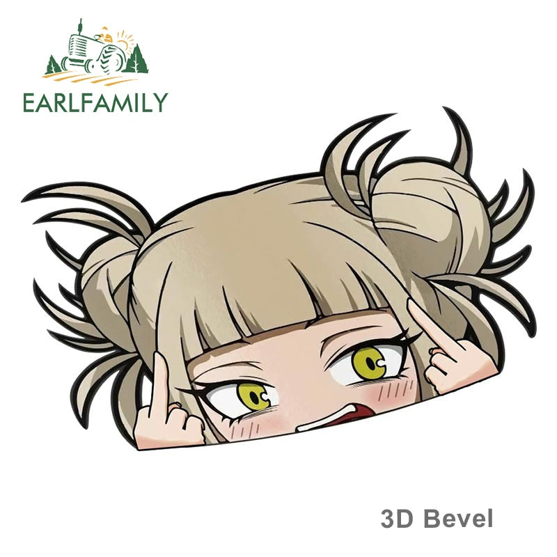 Sticker Anime Peek Peeker - Funny Waifu Stickers - Vinyl Stickers Laptop - Cars Bumper Stickers - 13cm