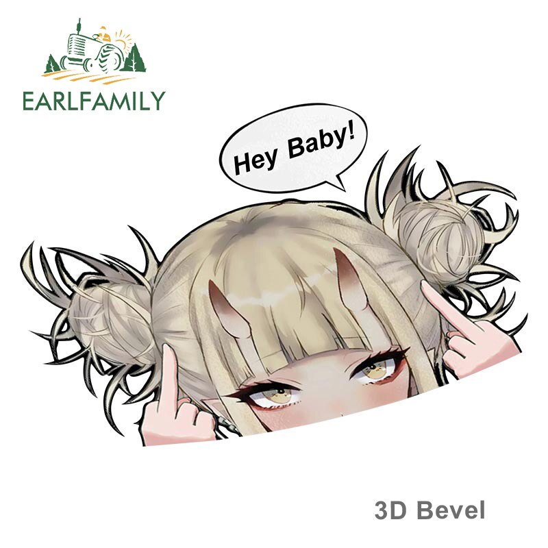 Sticker Anime Peek Peeker - Funny Waifu Stickers - Vinyl Stickers Laptop - Cars Bumper Stickers - 13cm