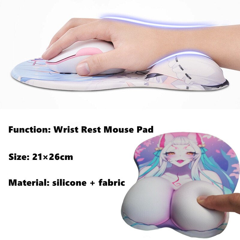 Anime 3D Oppai Mouse Pad Boobs Wrist Rest - 2 versions