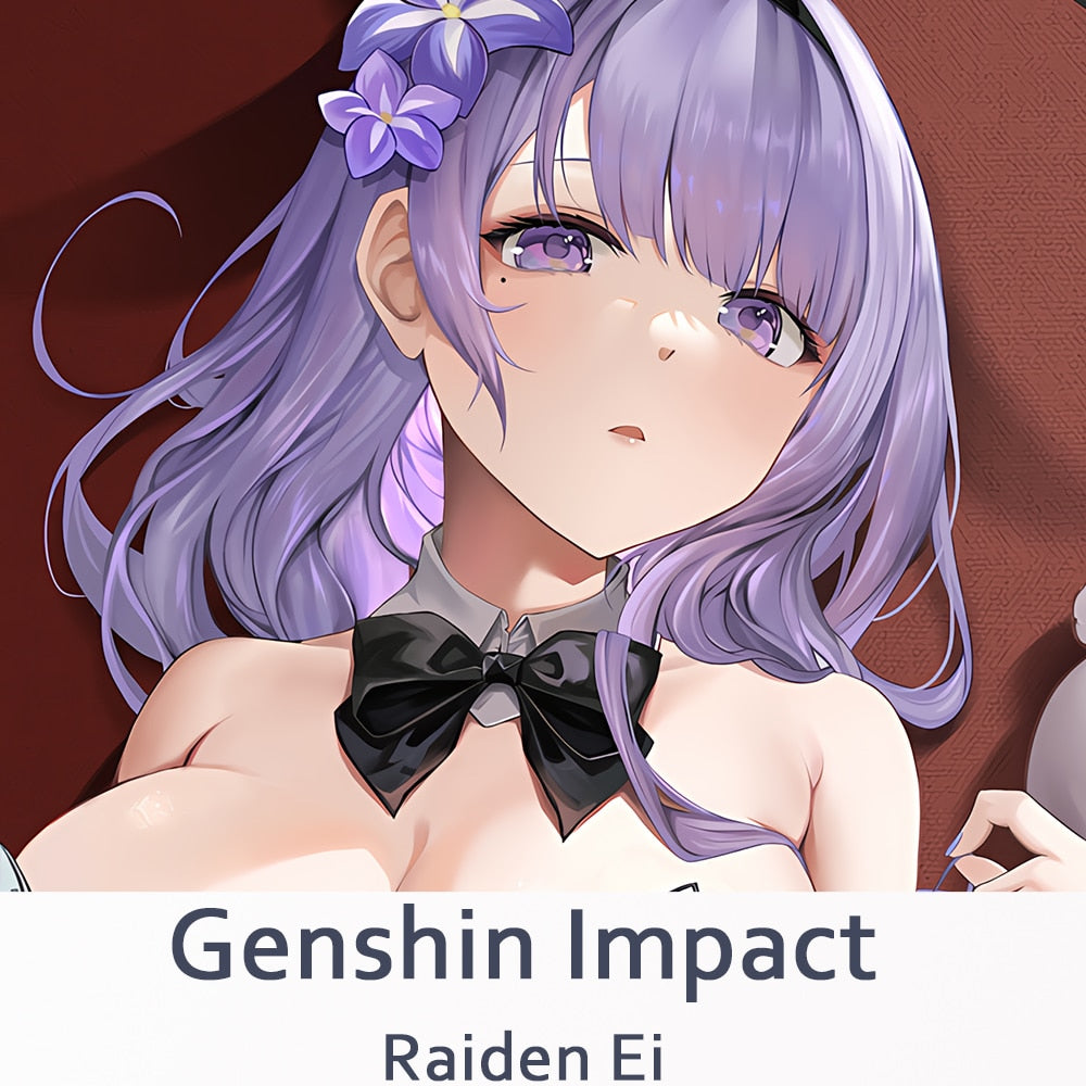 Dakimakura Genshin Impact Raiden Shogun Pillowcase Cover Fan Made Merchandise