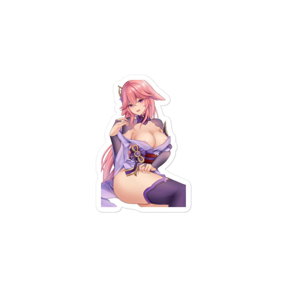 Anime Sexy Girl Sticker Yae Miko Genshin Impact Waterproof Waifu - Fan made merchandise