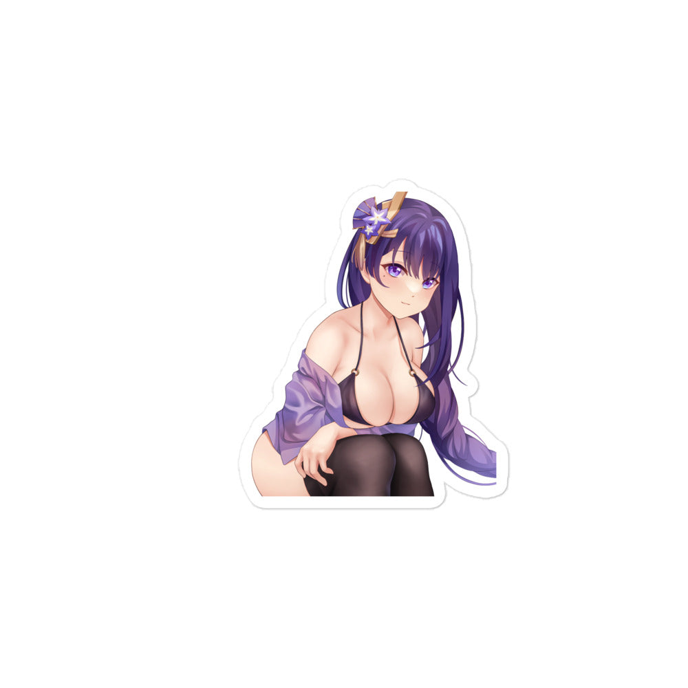 Anime Sexy Girl Sticker Shogun Raiden Genshin Impact Waterproof Waifu - Fan made merchandise