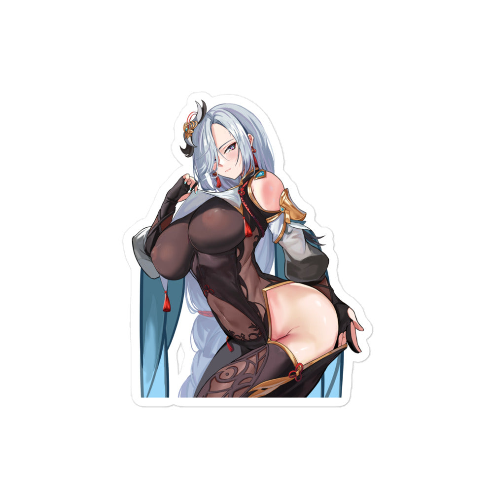 Anime Sexy Girl Sticker Shenhe Genshin Impact Waterproof Waifu - Fan made merchandise