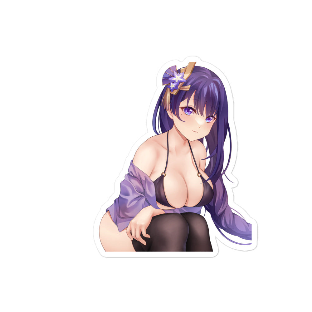 Anime Sexy Girl Sticker Shogun Raiden Genshin Impact Waterproof Waifu - Fan made merchandise