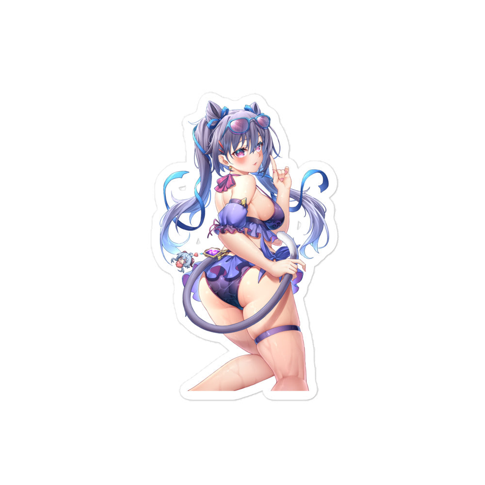 Anime Girl Sticker Keqing Genshin Impact Waterproof Waifu - Fan made merchandise