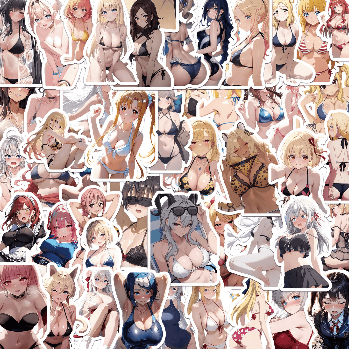 [+20 STYLES] 50PCS Anime Girl Pinup Sexy Waifu Sticker