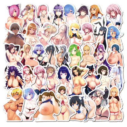 [+20 STYLES] 50PCS Anime Girl Pinup Sexy Waifu Sticker