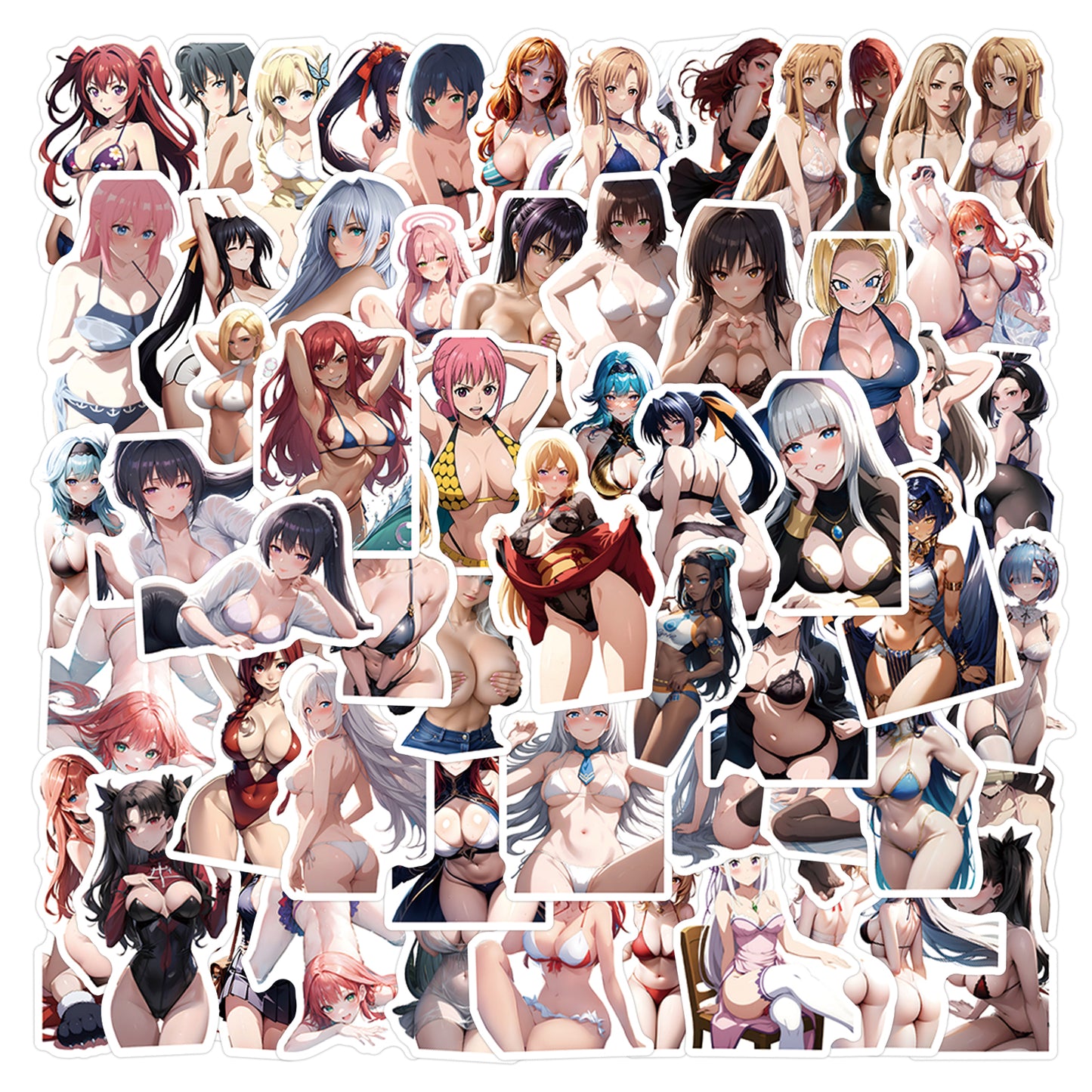 [+20 STYLES] 50PCS Anime Girl Pinup Sexy Waifu Sticker