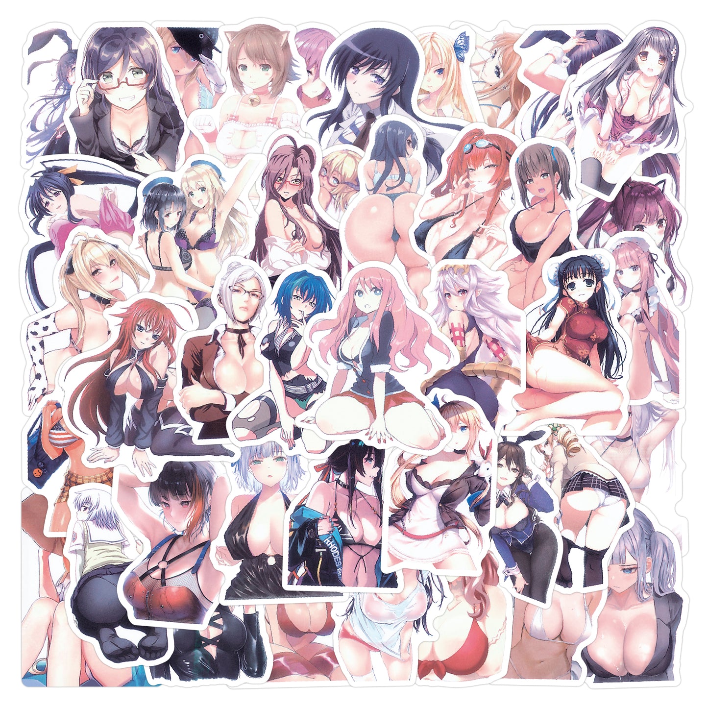 [+20 STYLES] 50PCS Anime Girl Pinup Sexy Waifu Sticker