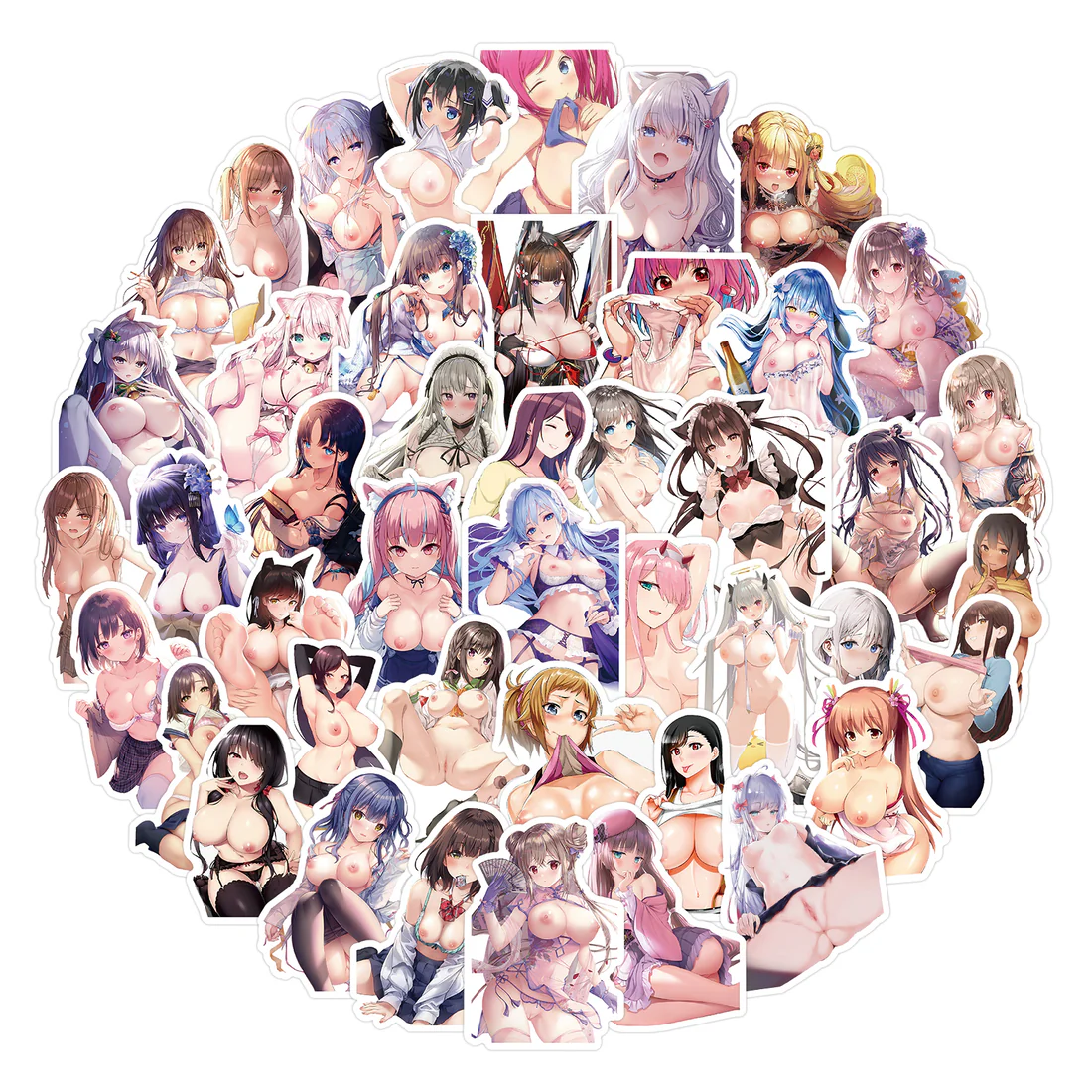 [+20 STYLES] 50PCS Anime Girl Pinup Sexy Waifu Sticker