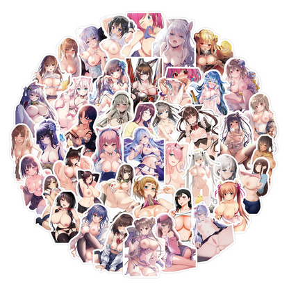 [+20 STYLES] 50PCS Anime Girl Pinup Sexy Waifu Sticker