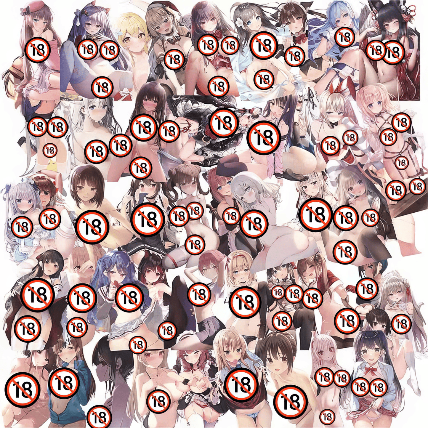[+20 STYLES] 50PCS Anime Girl Pinup Sexy Waifu Sticker