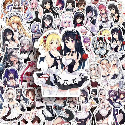 10/30/50pcs Maid Anime Girl Adult Stickers