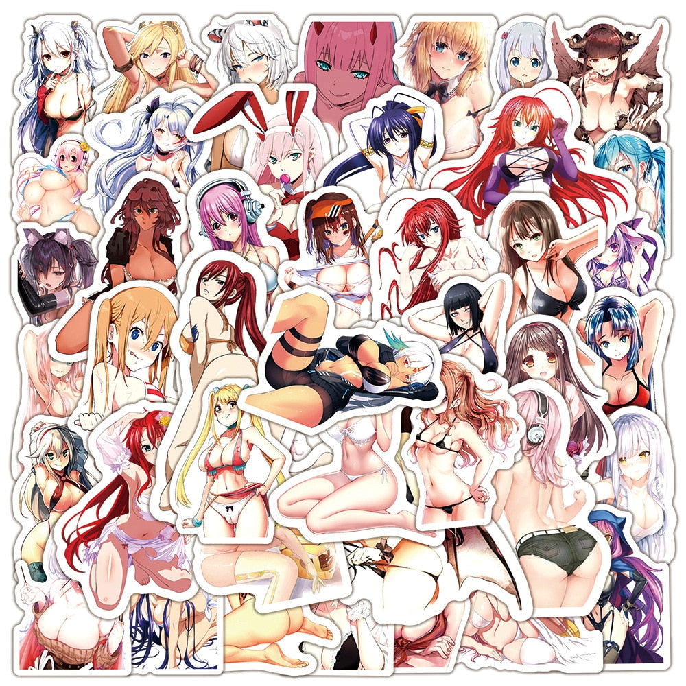 50/100pcs Anime Girl Pinup Sexy Waifu Sticker [+20 STYLES]