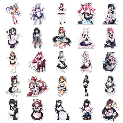 10/30/50pcs Maid Anime Girl Adult Stickers