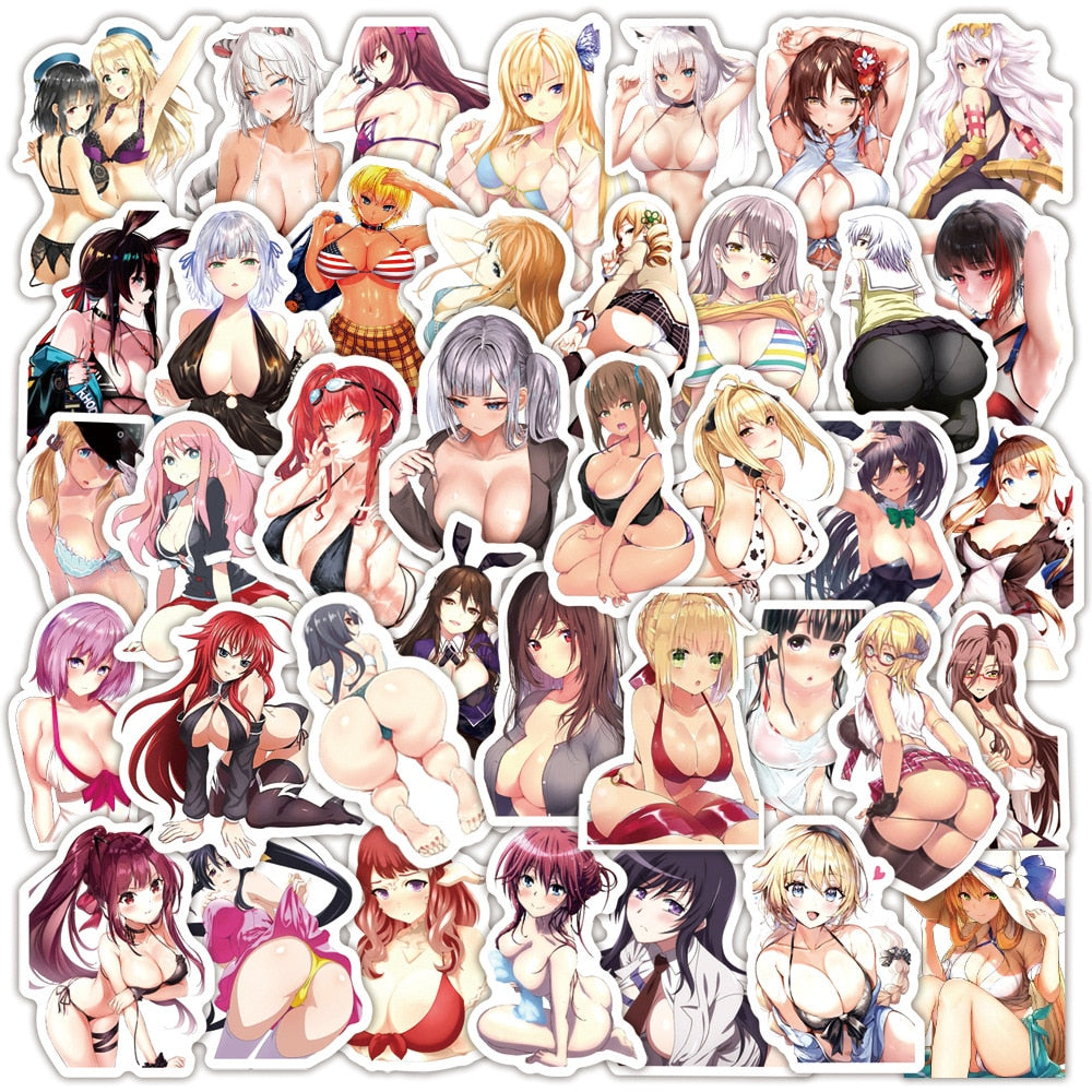 50/100pcs Anime Girl Pinup Sexy Waifu Sticker [+20 STYLES]