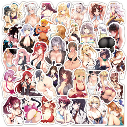 [+20 STYLES] 50PCS Anime Girl Pinup Sexy Waifu Sticker