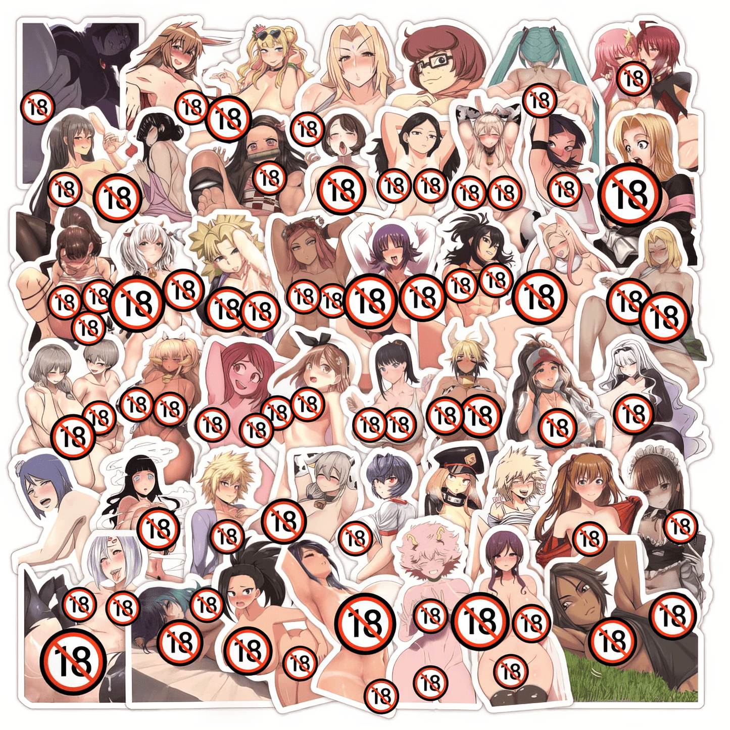 [+20 STYLES] 50PCS Anime Girl Pinup Sexy Waifu Sticker