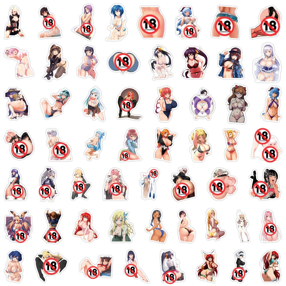 10/30/50/110Pcs Adult Anime Girls Stickers