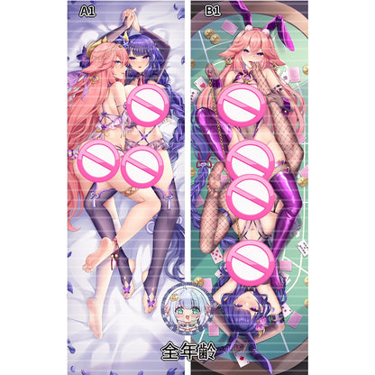 Dakimakura Genshin Impact Raiden Yae Miko Hugging Fan Made Merchandise