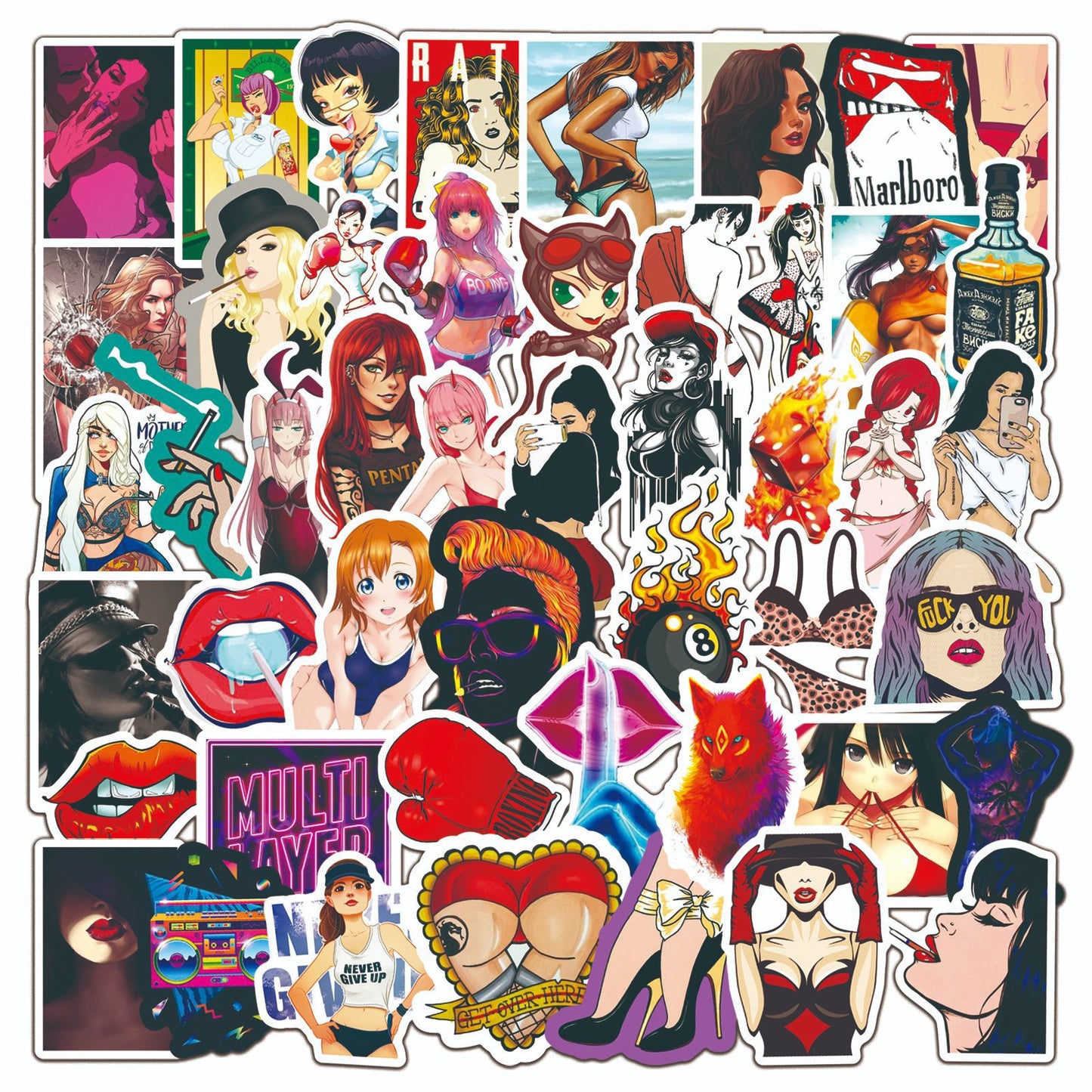 50/100pcs Anime Girl Pinup Sexy Waifu Sticker [+20 STYLES]