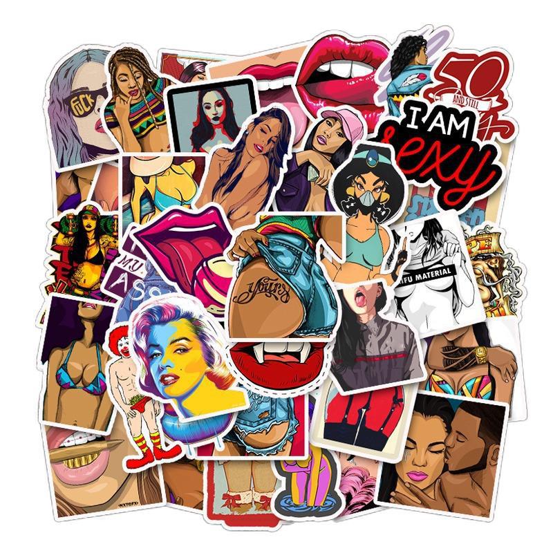 50/100pcs Anime Girl Pinup Sexy Waifu Sticker [+20 STYLES]
