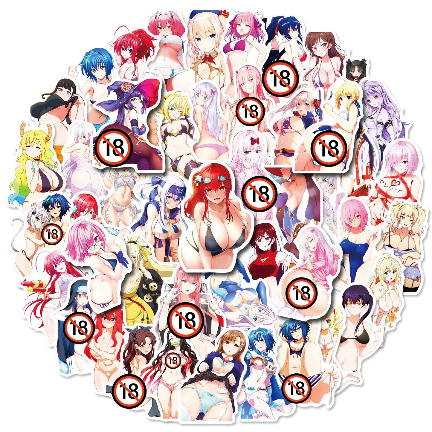 50/100pcs Anime Girl Pinup Sexy Waifu Sticker [+20 STYLES]
